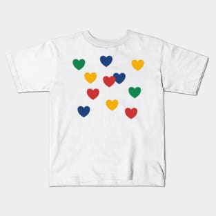 Rainbow hearts abstract, bight and cheerful multi colored hearts Kids T-Shirt